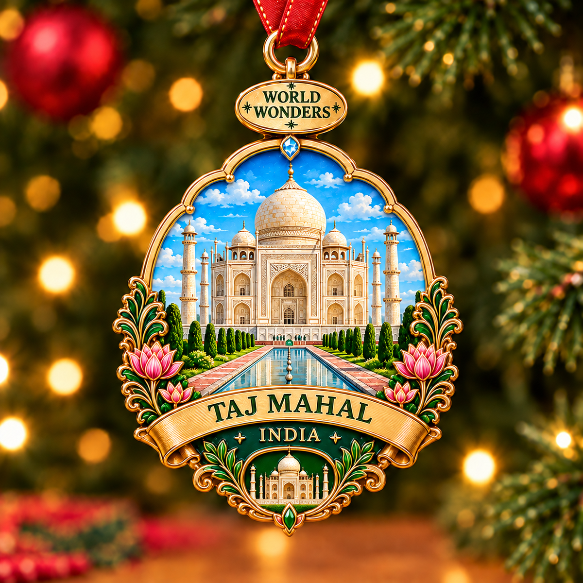 🌎🏛️7 Wonders of the World Christmas Ornaments – Iconic Travel Souvenir Hanging Decorations🌍✨