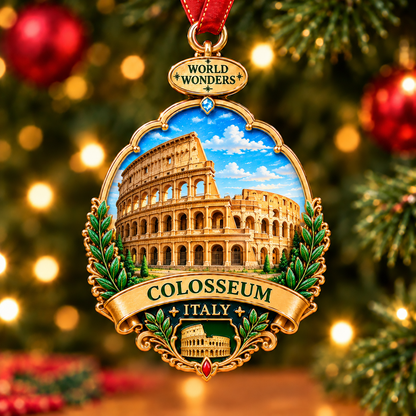 🌎🏛️7 Wonders of the World Christmas Ornaments – Iconic Travel Souvenir Hanging Decorations🌍✨