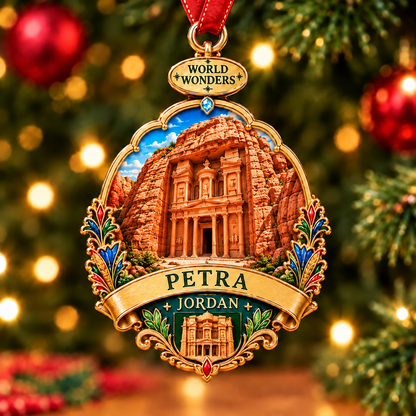 🌎🏛️7 Wonders of the World Christmas Ornaments – Iconic Travel Souvenir Hanging Decorations🌍✨