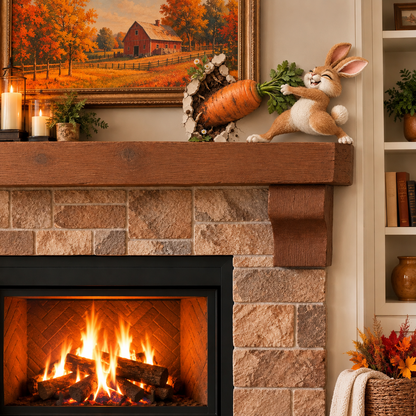 🐰 Bunny Pulling Carrot Door Frame & Fireplace Corner Decor
