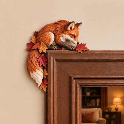 🍂 🦊 Autumn Harvest Fox Door Frame & Fireplace Corner Decor