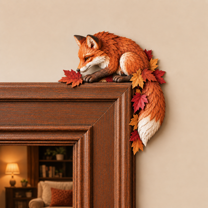 🍂 🦊 Autumn Harvest Fox Door Frame & Fireplace Corner Decor