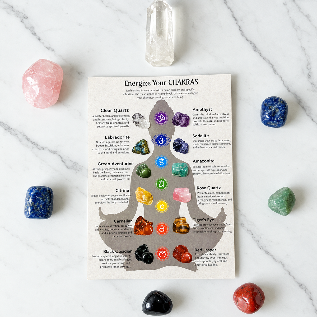 ❤100% Hand-carved -💎Crystals Advent Calendar 2026-24 Days Chakra Crystals&Healing Stones🔮