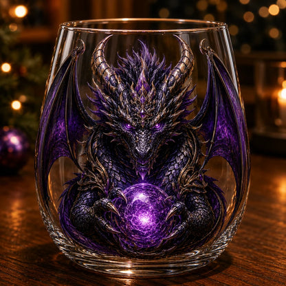 🐉✨ 3D Mythic Dragon Glass Art Cup | Luxury Raised Fantasy Glassware for Whiskey, Home Bar Décor & Legendary Gifts🎁