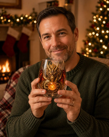 🐉✨ 3D Mythic Dragon Glass Art Cup | Luxury Raised Fantasy Glassware for Whiskey, Home Bar Décor & Legendary Gifts🎁