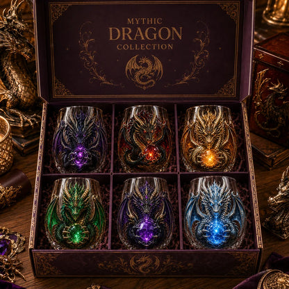 🐉✨ 3D Mythic Dragon Glass Art Cup | Luxury Raised Fantasy Glassware for Whiskey, Home Bar Décor & Legendary Gifts🎁