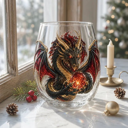 🐉✨ 3D Mythic Dragon Glass Art Cup | Luxury Raised Fantasy Glassware for Whiskey, Home Bar Décor & Legendary Gifts🎁