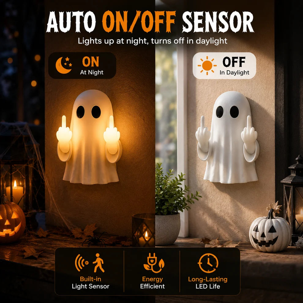 👻Ghost Middle Finger Led Light💡Brighten up your Halloween