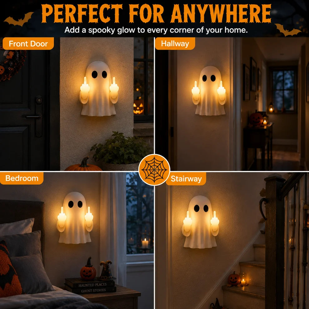 👻Ghost Middle Finger Led Light💡Brighten up your Halloween