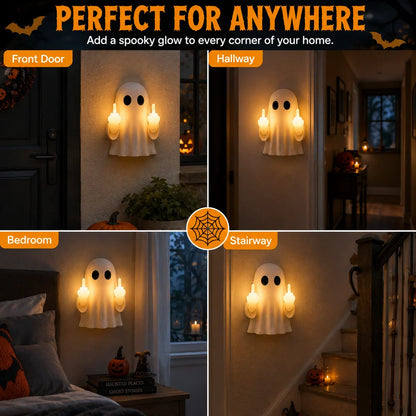 👻Ghost Middle Finger Led Light💡Brighten up your Halloween