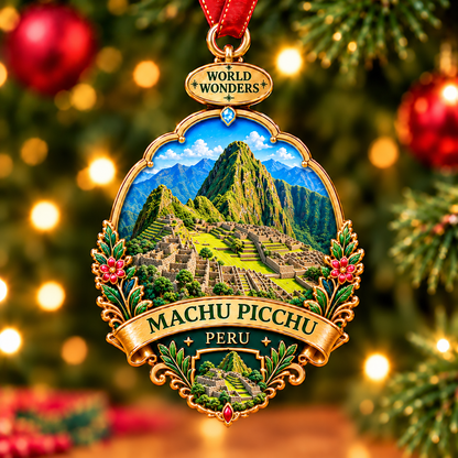🌎🏛️7 Wonders of the World Christmas Ornaments – Iconic Travel Souvenir Hanging Decorations🌍✨