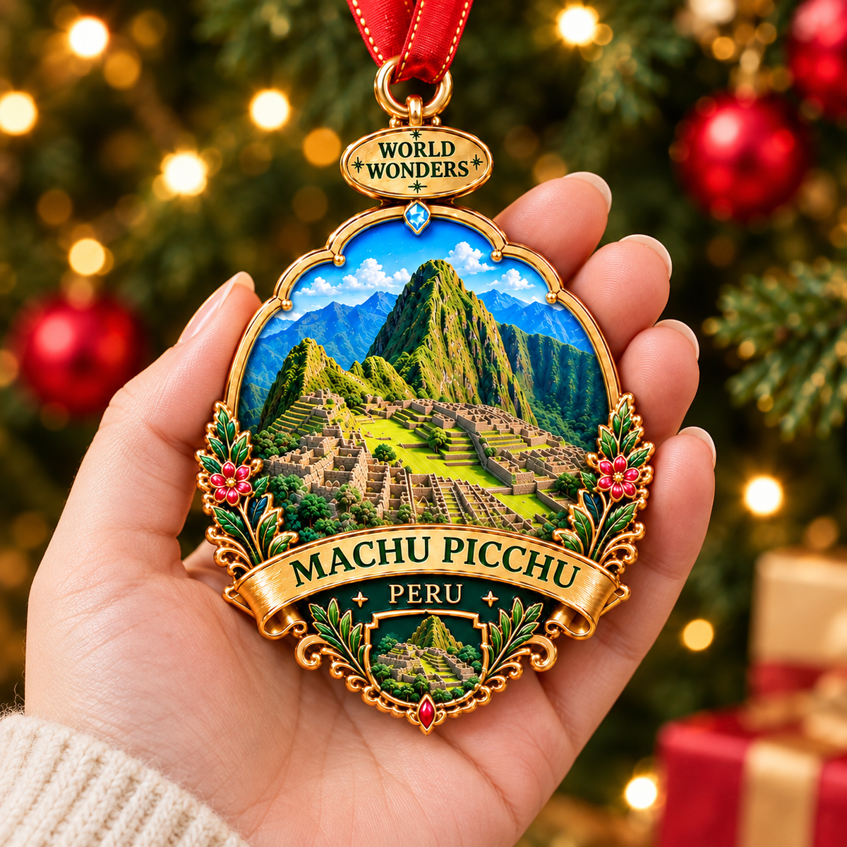 🌎🏛️7 Wonders of the World Christmas Ornaments – Iconic Travel Souvenir Hanging Decorations🌍✨