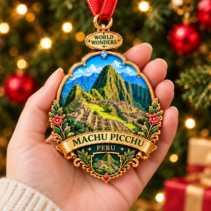 🌎🏛️7 Wonders of the World Christmas Ornaments – Iconic Travel Souvenir Hanging Decorations🌍✨