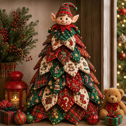 🔥Last Day 50% OFF - Americana Christmas Tree Quilt Kit | All-in-One Christmas Quilting Craft Kit