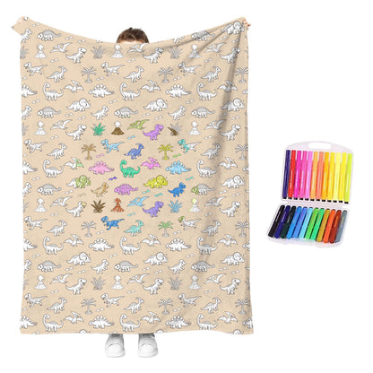 DIY Drawing Blanket with 24 Colors Markers Available