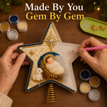✝️💎 Christian Faith Pearl Diamond Art Christmas Tree Topper Kit