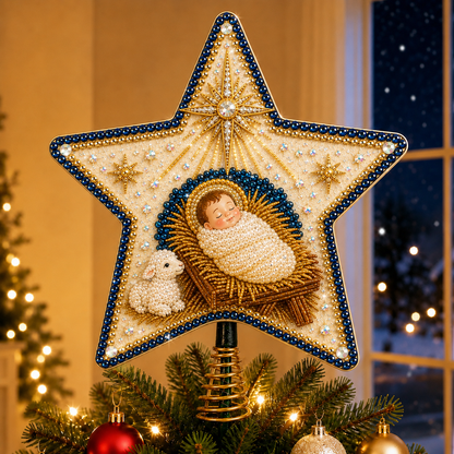 ✝️💎 Christian Faith Pearl Diamond Art Christmas Tree Topper Kit