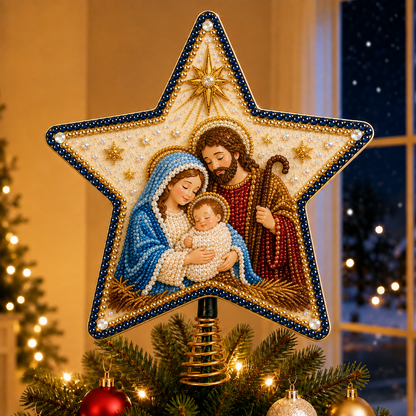 ✝️💎 Christian Faith Pearl Diamond Art Christmas Tree Topper Kit