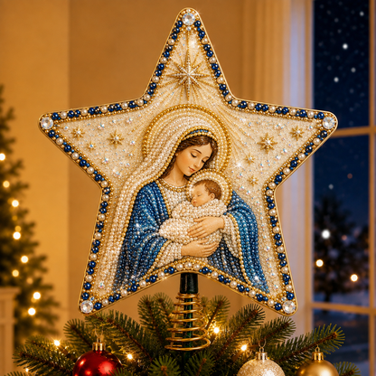 ✝️💎 Christian Faith Pearl Diamond Art Christmas Tree Topper Kit