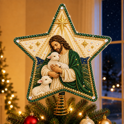 ✝️💎 Christian Faith Pearl Diamond Art Christmas Tree Topper Kit