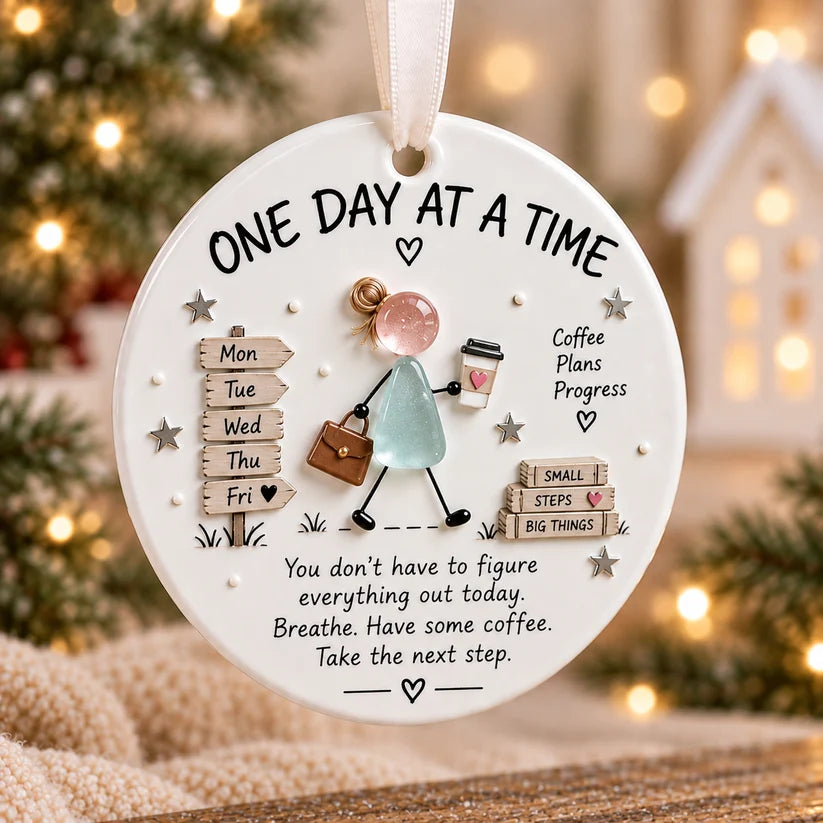 🌊🎄 Inspirational Sea Glass Art Ceramic Ornament
