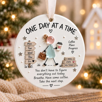 🌊🎄 Inspirational Sea Glass Art Ceramic Ornament