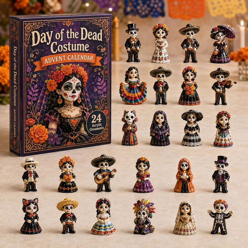 💀☠️Day of the Dead Costume Advent Calendar 2026 - 24-Day Festive Countdown, Acrylic Charms Blind Box