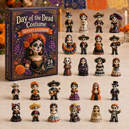 💀☠️Day of the Dead Costume Advent Calendar 2026 - 24-Day Festive Countdown, Acrylic Charms Blind Box