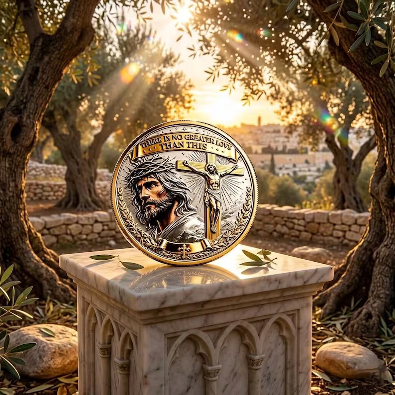 ✝️ Psalm 23:4 Pocket Coin — “I Will Fear No Evil” Christian Faith Keepsake