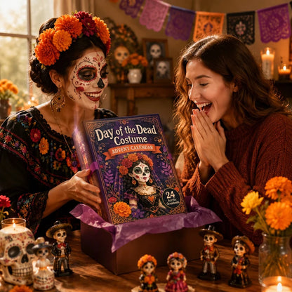 💀☠️Day of the Dead Costume Advent Calendar 2026 - 24-Day Festive Countdown, Acrylic Charms Blind Box