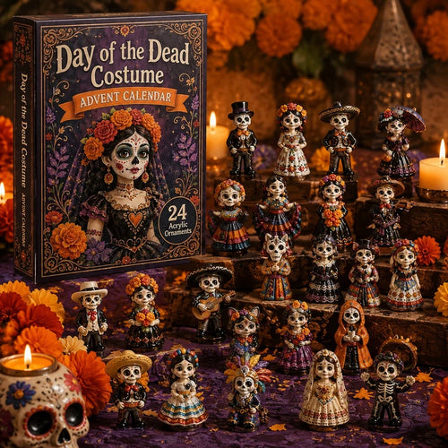 💀☠️Day of the Dead Costume Advent Calendar 2026 - 24-Day Festive Countdown, Acrylic Charms Blind Box