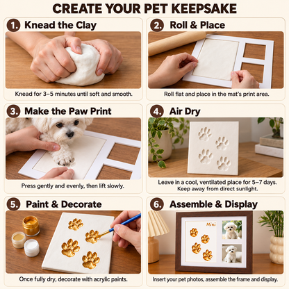 Pet Paw Print Memory Frame 🐾 | DIY Clay Pawprint Keepsake for Dog & Cat