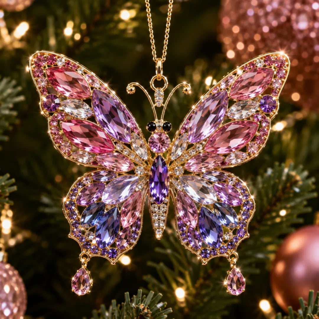 🦋 🦚Christmas Gift Butterfly Ornament – Luxury Crystal Christmas Ornaments 🎄✨