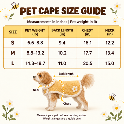 Garden Wildlife Pet Warm Cloak | Soft Fleece Hooded Pet Outfit