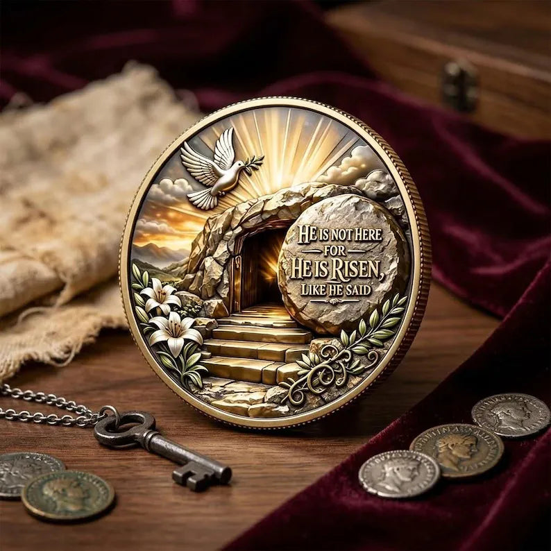 ✝️ Psalm 23:4 Pocket Coin — “I Will Fear No Evil” Christian Faith Keepsake