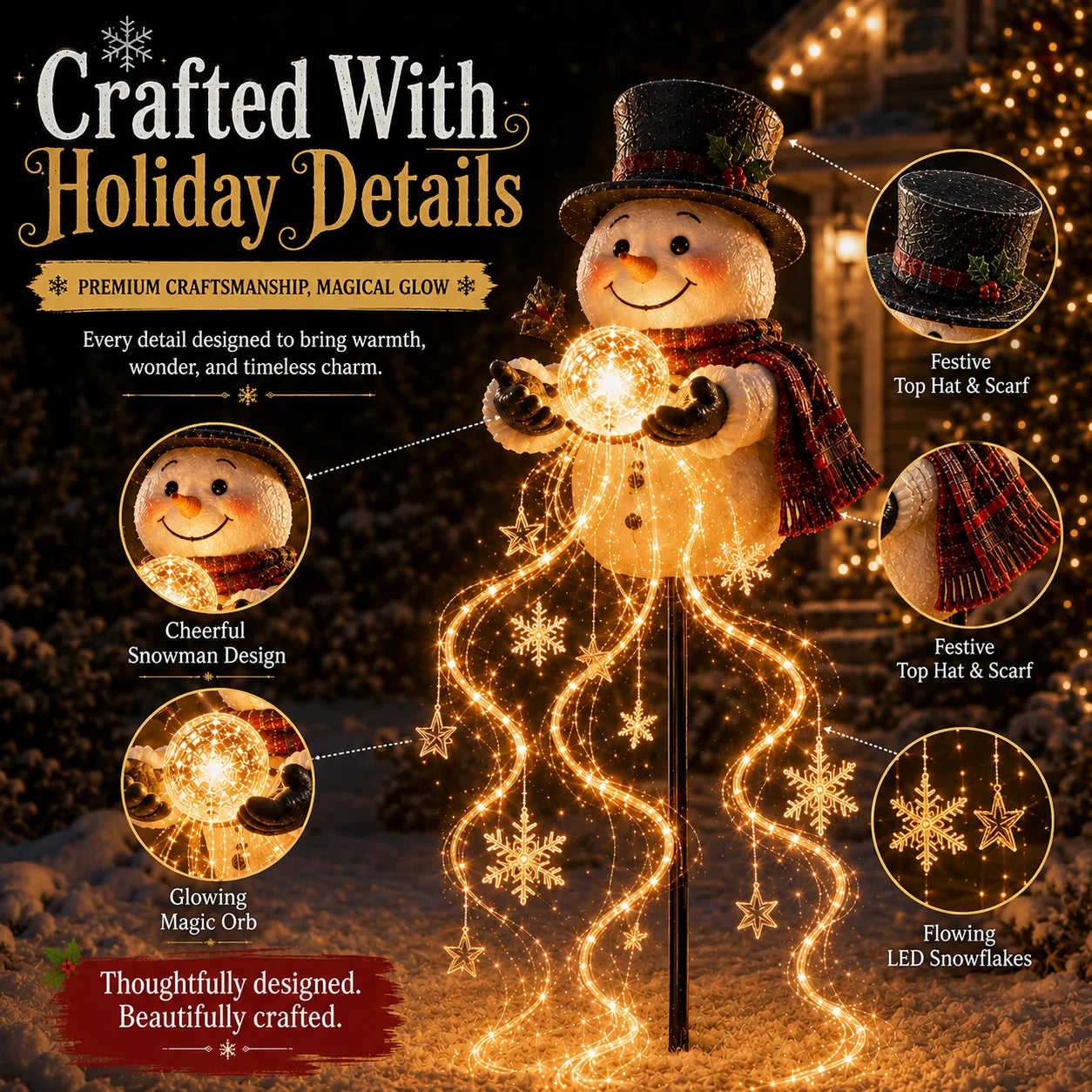 🎁 Today Only: Get 49% Off🎄 Snowman Magic Fountain LED Christmas Light❄️