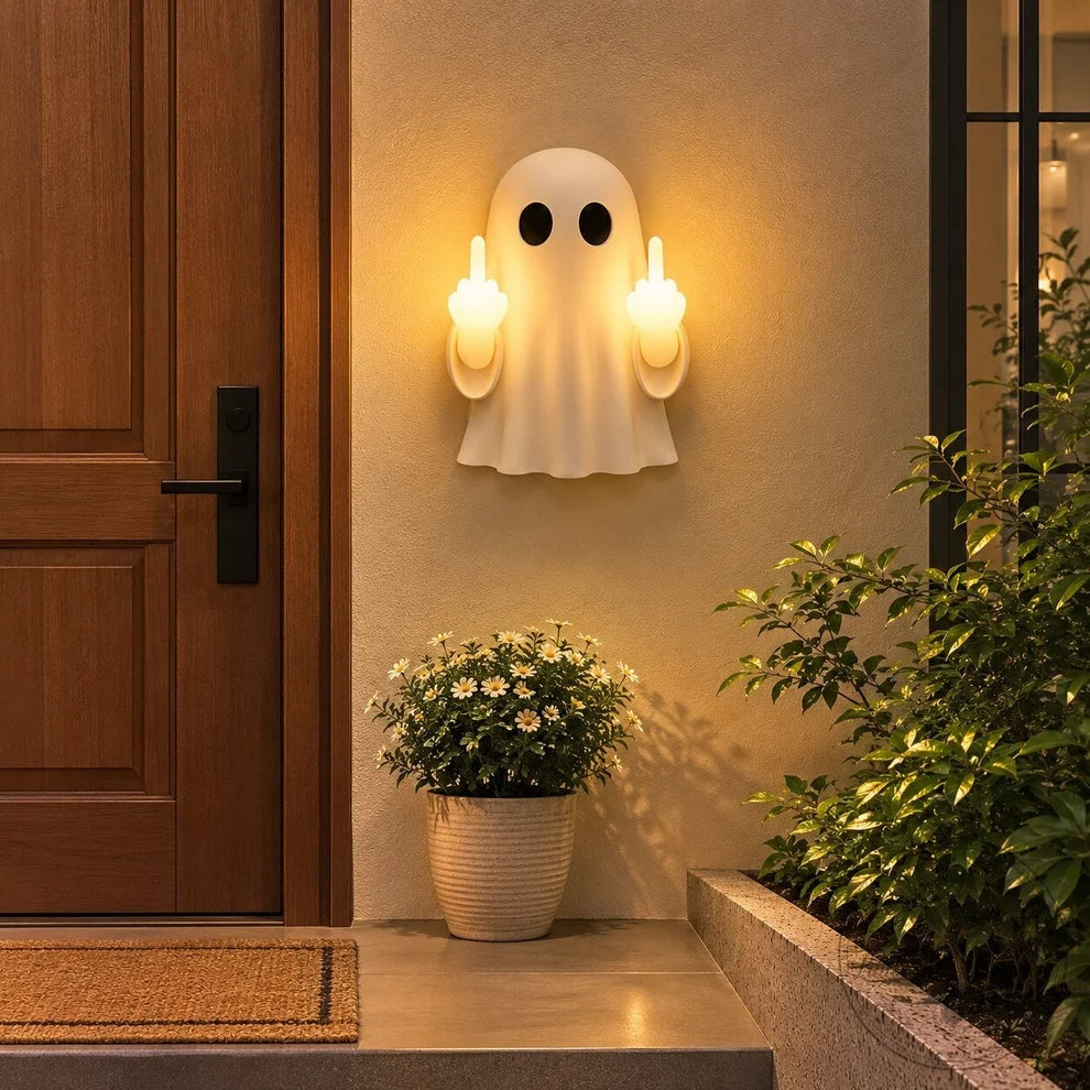 👻Ghost Middle Finger Led Light💡Brighten up your Halloween
