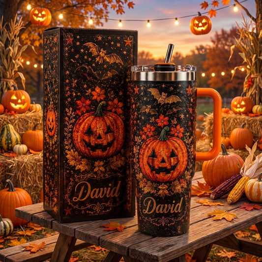 The Spooky Pumpkin Tumbler™ Personalized Halloween Pumpkin Tumbler