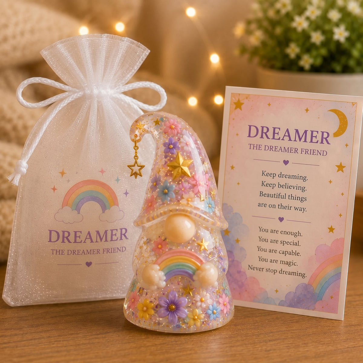🔥Limited Time 50% OFF💕Emotional Support Comfort Gnome, 12 Heartfelt Affirmation Gift