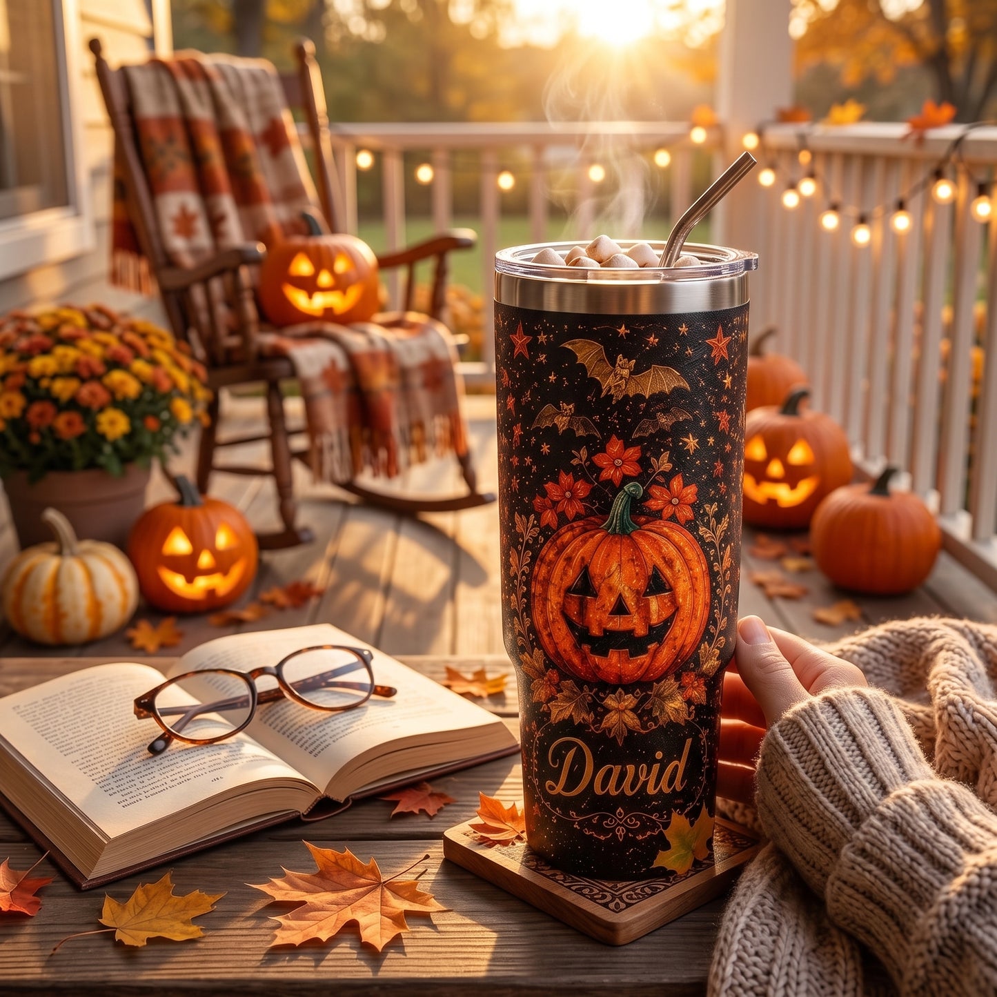 The Spooky Pumpkin Tumbler™ Personalized Halloween Pumpkin Tumbler