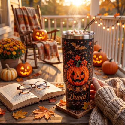 The Spooky Pumpkin Tumbler™ Personalized Halloween Pumpkin Tumbler