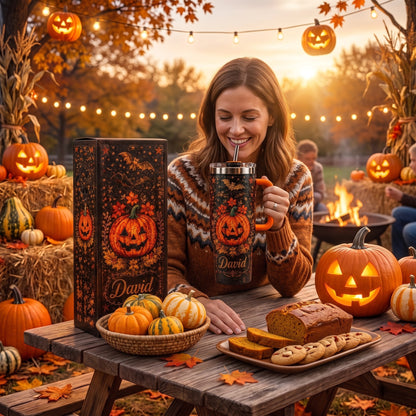 The Spooky Pumpkin Tumbler™ Personalized Halloween Pumpkin Tumbler