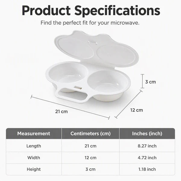 🥳2026 HOT SALE🥳💞50K+ SOLD! 🥗🎁 50% OFF! Microwave Egg Poacher——Dual‑cavity, non‑stick & easy clean. Healthier than frying – stock up & save! 🏠✅