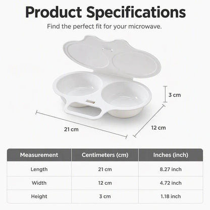 🥳2026 HOT SALE🥳💞50K+ SOLD! 🥗🎁 50% OFF! Microwave Egg Poacher——Dual‑cavity, non‑stick & easy clean. Healthier than frying – stock up & save! 🏠✅